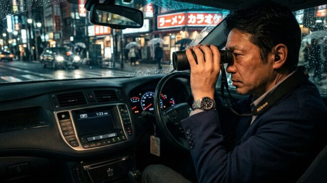 財布から見つかったストーカー用のカード型紛失防止タグを調べる福岡の探偵